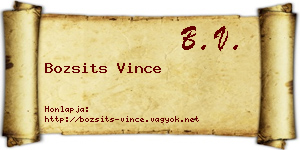 Bozsits Vince névjegykártya