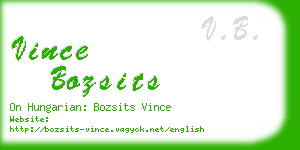 vince bozsits business card
